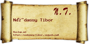 Nádassy Tibor névjegykártya